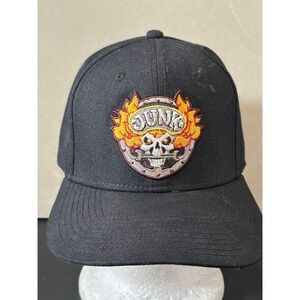 Overwatch Junkrat Snapback Hat Black Blizzard Entertainment Flaming Skull Logo